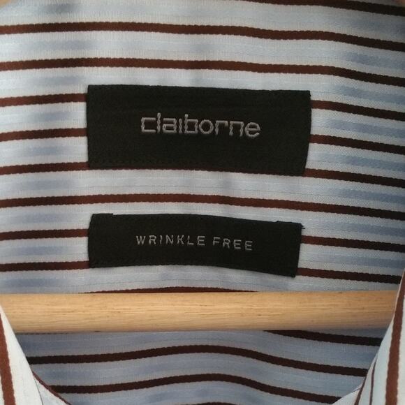 Claiborne Men's Button Down Striped Cotton Shirt XXL - Picture 4 of 5